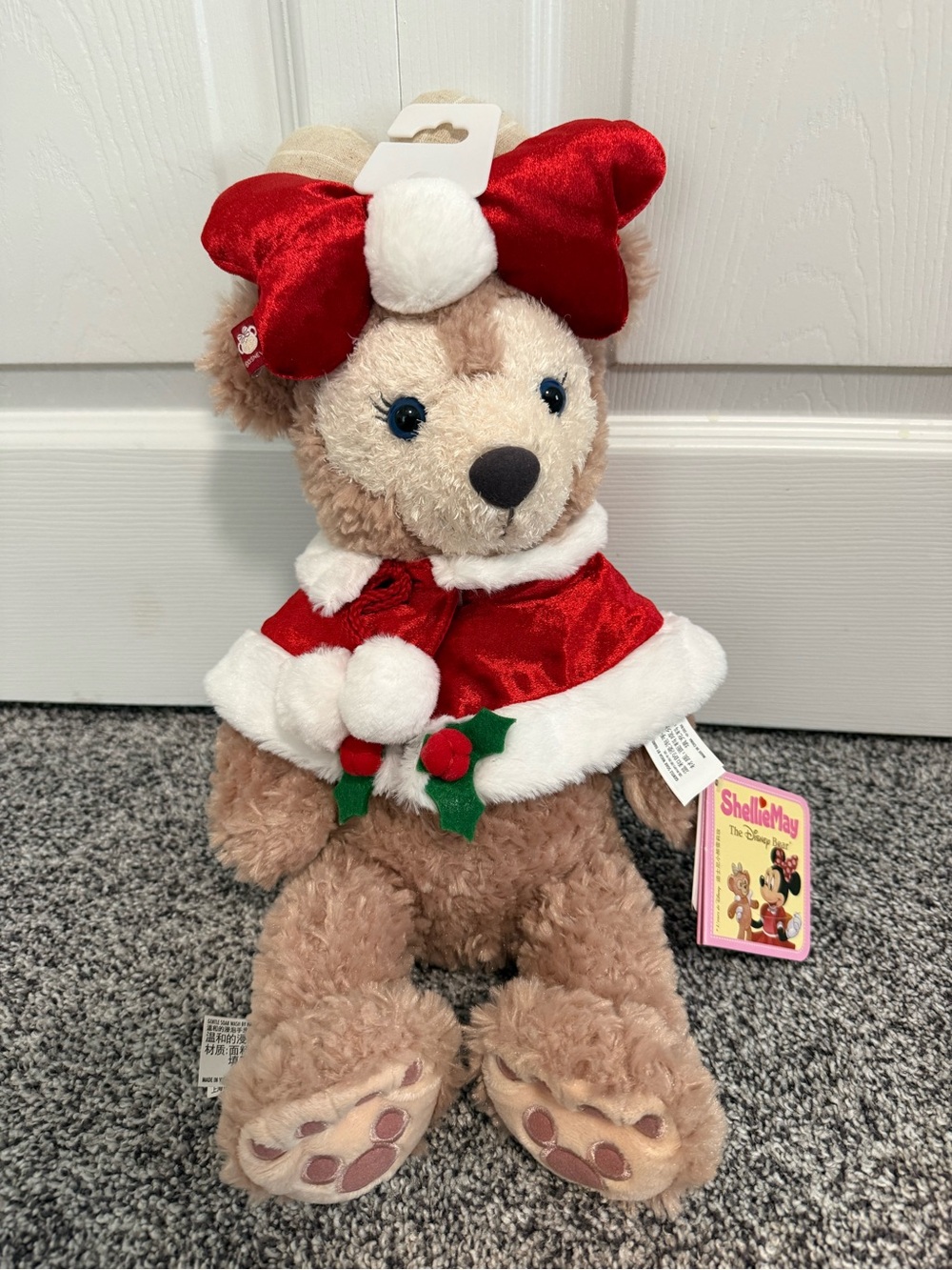 Disney ShellieMay Plush Bear in Red and White Holiday Christmas Outfit